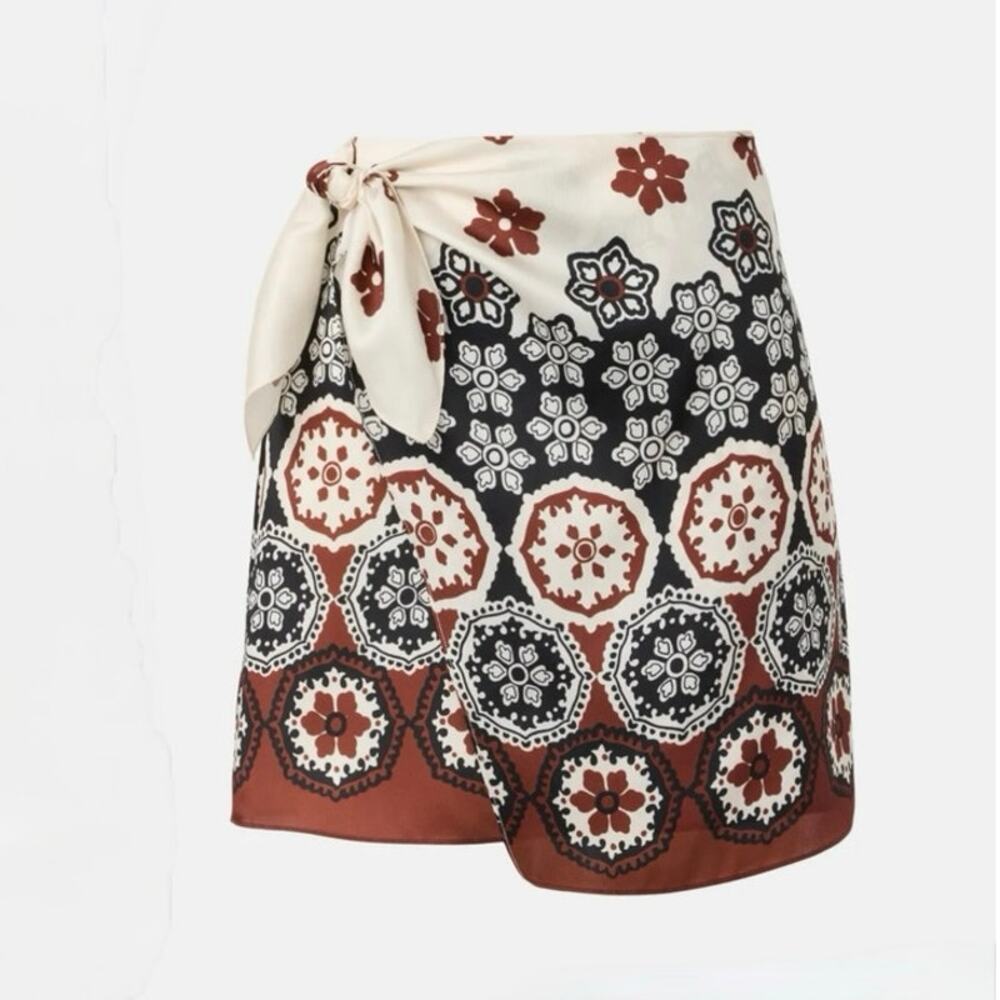 Tanya Taylor Lydia floral side tie mini Skirt Size 6